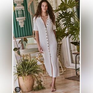 Free People Riding Waves Sweater Midi Dress, XS